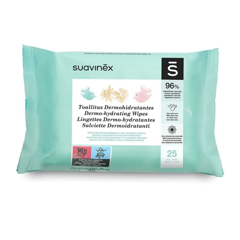 Lingettes pour bébé avec crème Suavinex Baby (25 Unités)