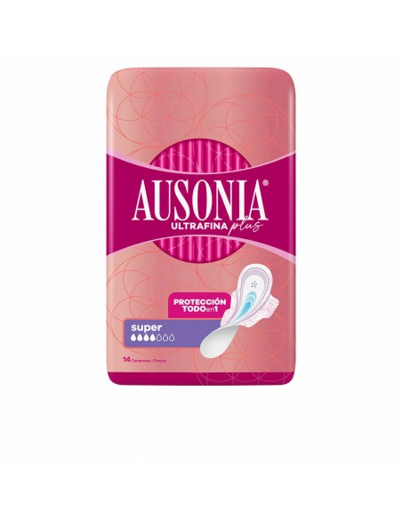 Super Sanitary Pads with Wings Ausonia Plus Ultrafine 14 Units