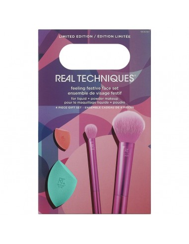 Set of Make-up Brushes Real Techniques Feeling Festive Face 4 Pieces