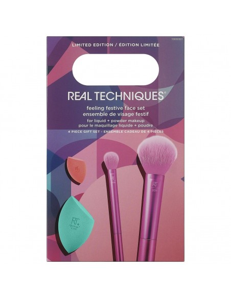 Set di Pennelli per il Trucco Real Techniques Feeling Festive Face 4 P