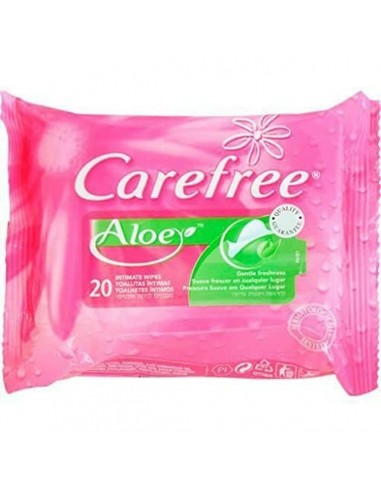 Lingettes imprégnées Carefree Aloe Vera (20 Unités)