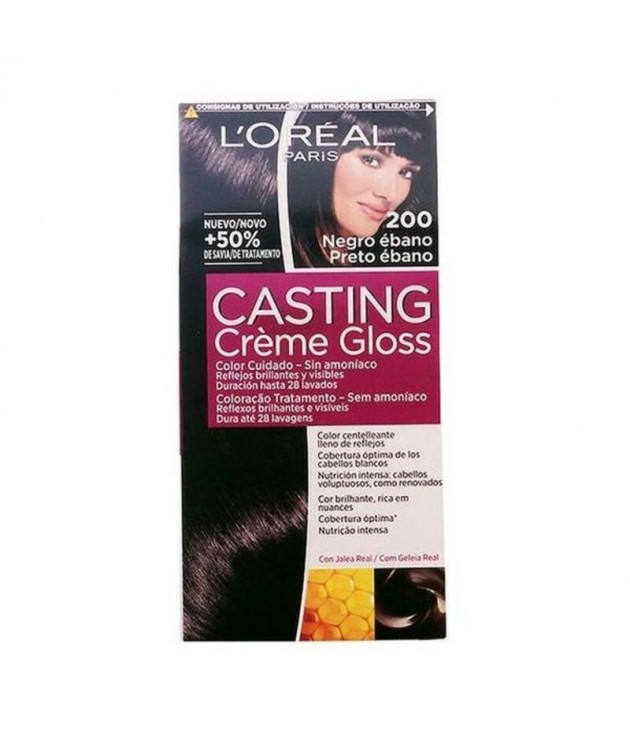 Amoniakfreie Färbung Casting Creme Gloss L'Oreal Make Up Ebenholzschwa