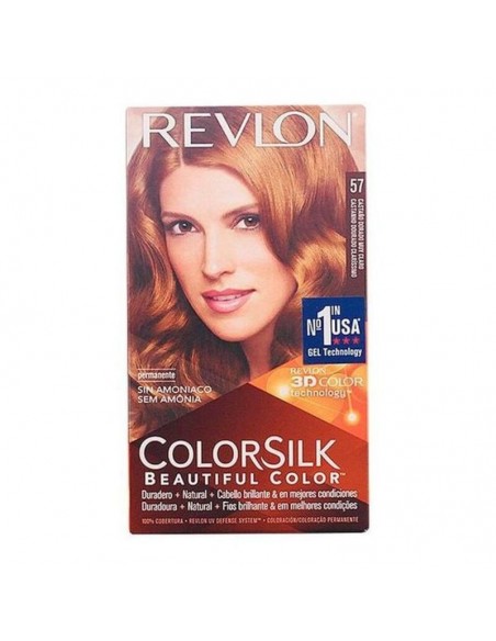 Tinte sin Amoniaco Colorsilk Revlon Castaño dorado muy claro