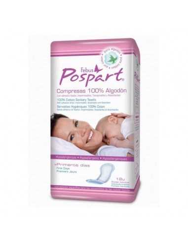 Cotton Maternity Pads Indasec (12 uds)