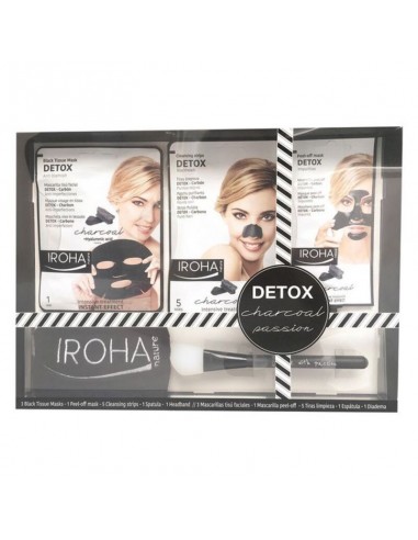 Cofanetto Cosmetica Donna Detox Charcoal Black Passion Iroha (7 pcs)