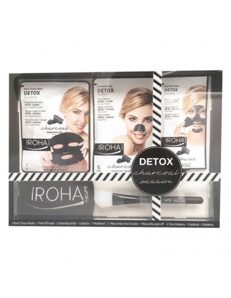 Cofanetto Cosmetica Donna Detox Charcoal Black Passion Iroha (7 pcs)