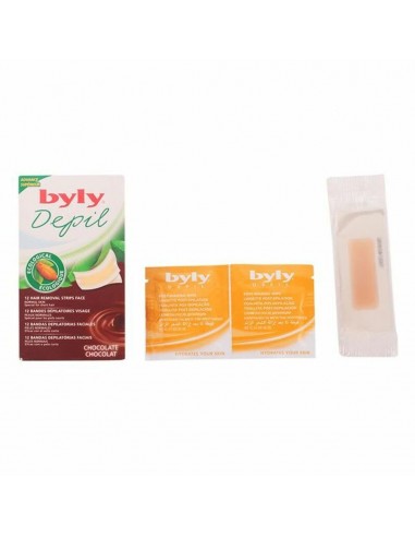 Facial Hair Removal Strips Byly Depil Chocolate 12 uds