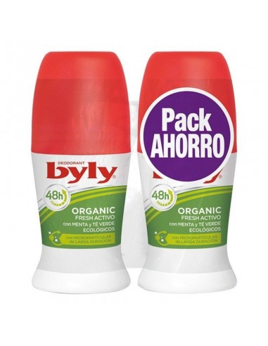 Deodorant Roller Organic Extra Fresh Activo Byly (2 uds)