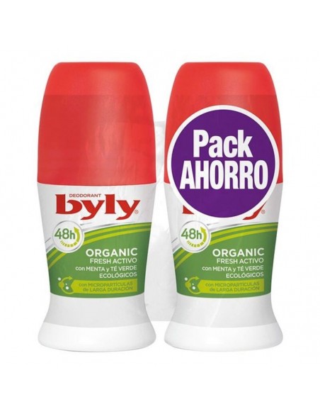 Deodorant Roller Organic Extra Fresh Activo Byly (2 uds)