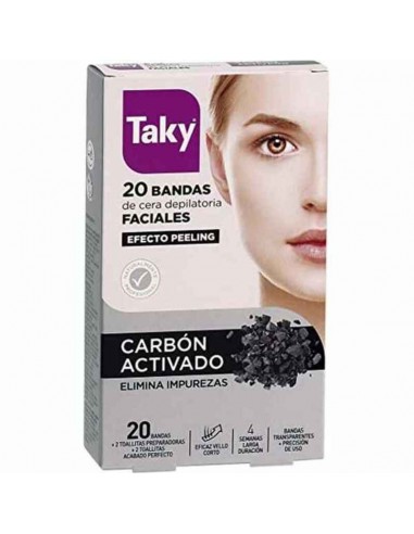 Gesichts-Enthaarungsstreifen Carbón Activado Taky (20 uds)