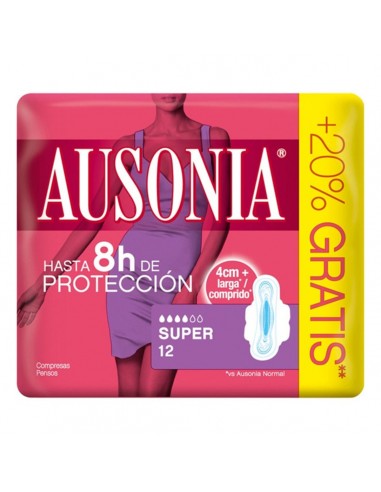 Compresses Super avec Ailes Ausonia (12 uds)