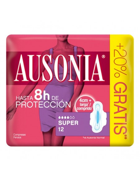 Compresses Super avec Ailes Ausonia (12 uds)