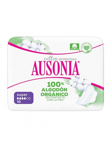 Compresses Super avec Ailes ORGANIC Ausonia (10 uds)