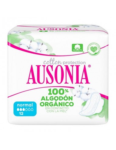 Normal Sanitary Pads with Wings Organic Ausonia (12 uds)