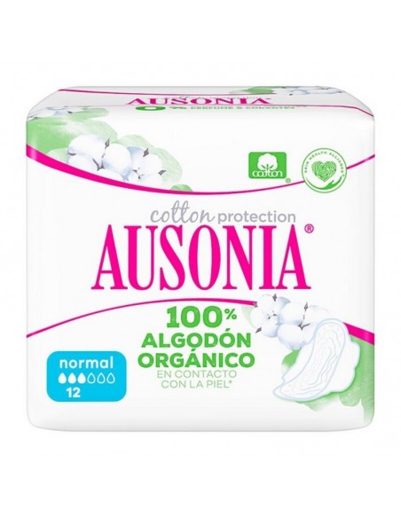 Compresses Normales avec Ailes Organic Ausonia (12 uds)