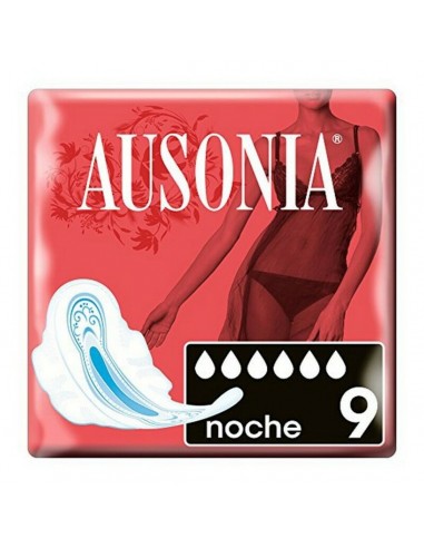 Night Sanitary Pads with Wings Ultra Ausonia (9 uds)