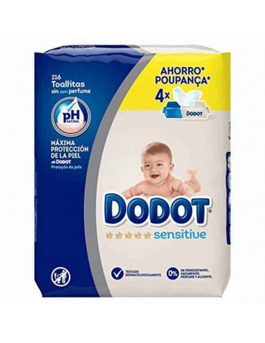 Lingettes Sensitive PH Dodot 216 uds