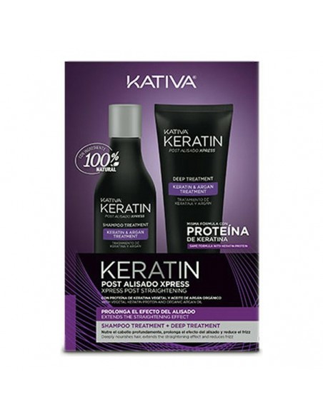 Ensemble de coiffure lissage Brésilien Kativa Keratin (2 pcs) (250 ml + 200 ml)