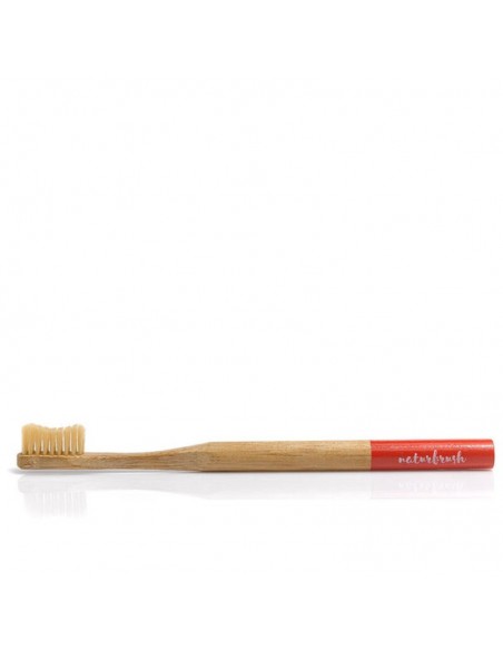 Brosse à Dents Naturbrush Bambou Biodégradable Rouge (1 Pièce)