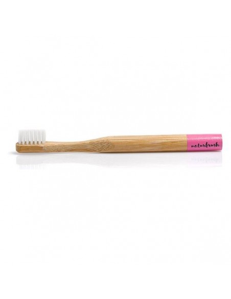 Toothbrush for Kids Naturbrush Biodegradable Bamboo Pink