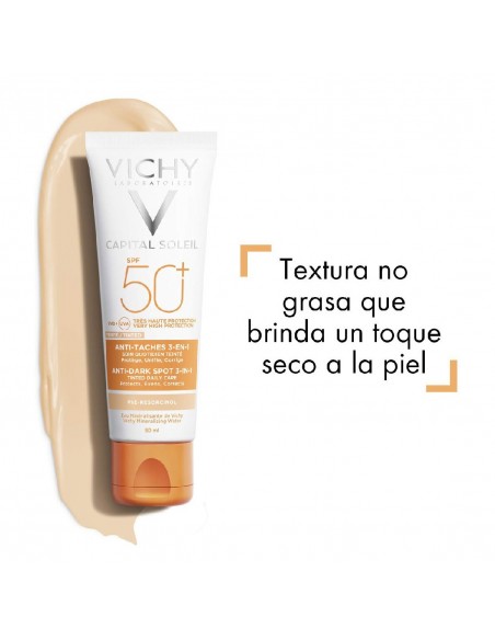 Crème anti-taches Capital Soleil Vichy 3-en-1 Spf 50+ (50 ml)