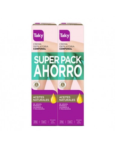 Crème Épilatoire Corporelle Taky Huiles essentielles (2 uds)