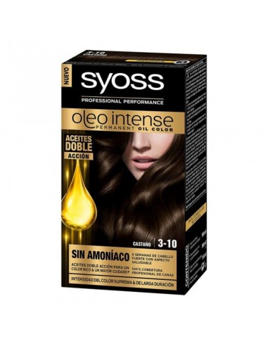 Permanent Dye Olio Intense Syoss Nº 3,10 Brown