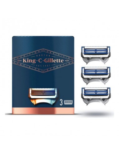 Rechanges pour Lame de Rasoir King C Gillette Neck Razor (3 uds)