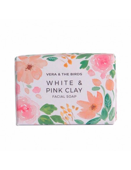 Blok Natuurlijke Zeep White & Pink Clay Vera & The Birds (100 g)