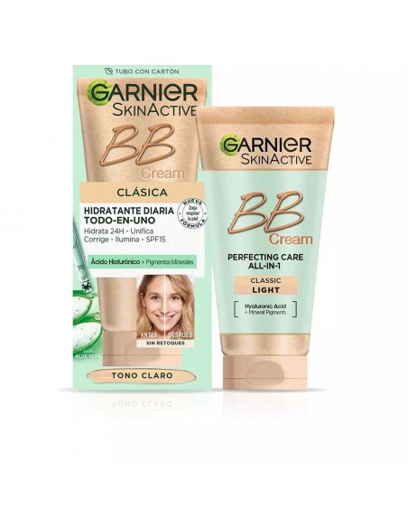 Crème Hydratante avec Couleur Garnier Skin Naturals Spf 15 Clair (50 ml)