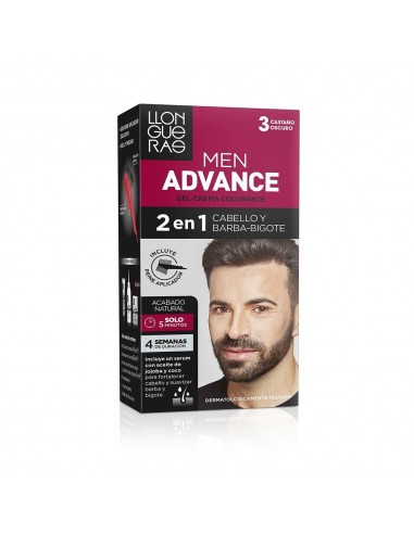 Crema Colorante Llongueras Men Advance Semipermanente 3 - Castaño Oscu