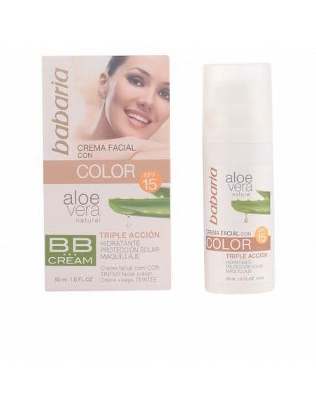 Crème Hydratante avec Couleur Babaria Spf 15 Aloe Vera (50 ml)