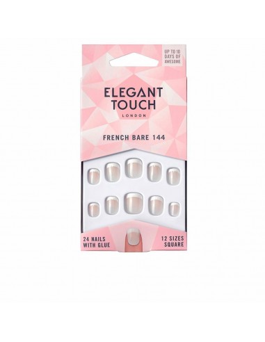 False nails Elegant Touch French Bare 144 Squared (24 uds)