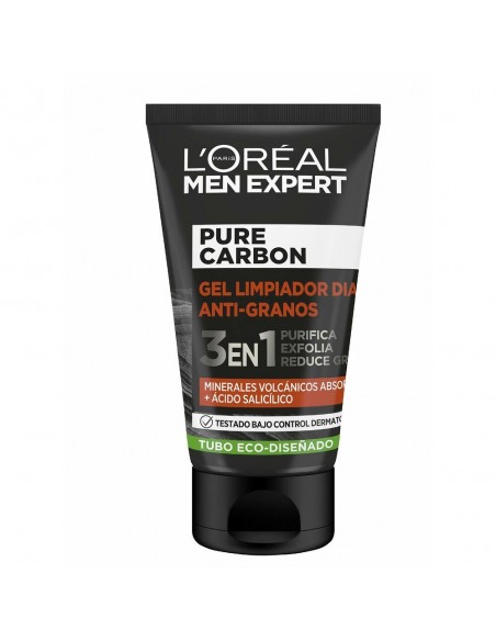 Exfoliant visage L'Oreal Make Up Men Expert Pure Carbon Anti-acné 3-en-1 (100 ml)