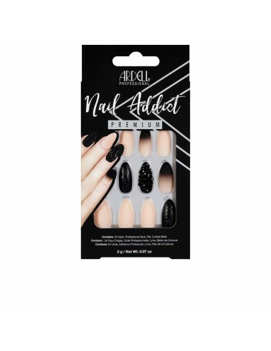 Falsche Nägel Ardell Nail Addict Black Stud & Pink Ombre (24 pcs)