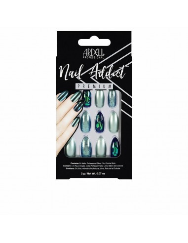 Falsche Nägel Ardell Nail Addict Green Glitter Chrome (24 pcs)