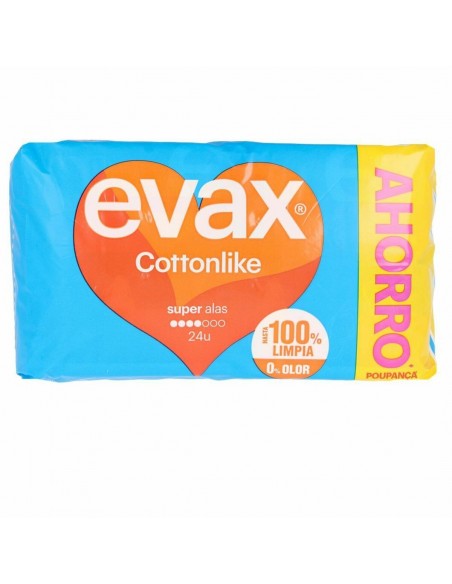 Compresses Super avec Ailes Evax Cottonlike (24 uds)