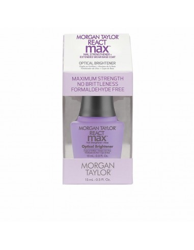 Durcisseur d'ongles Morgan Taylor React Max Optical Brightener 2 en 1 Couche de base (15 ml)