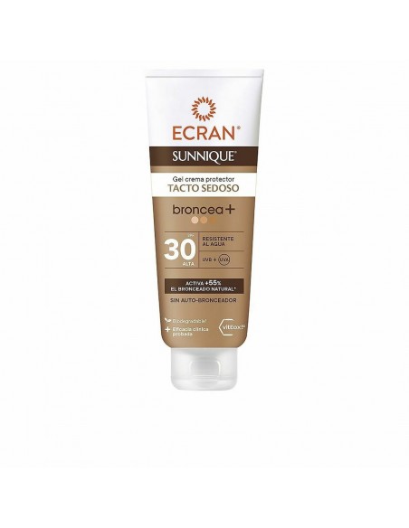 Gel Protector Solar Ecran Sunnique Broncea+ Crema SPF 30 (250 ml)