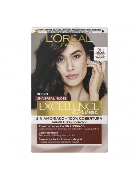 Teinture sans ammoniaque L'Oreal Make Up Excellence 2u-darkest brunette