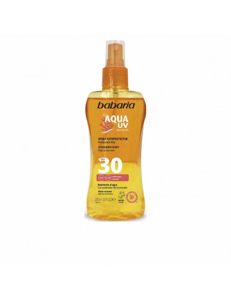 Crème Solaire pour le Corps en Spray Babaria Solar Aqua UV SPF 30 (200 ml)