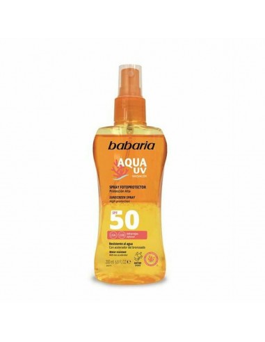 Crème Solaire pour le Corps en Spray Babaria Solar Aqua UV Spf 50 (200 ml)