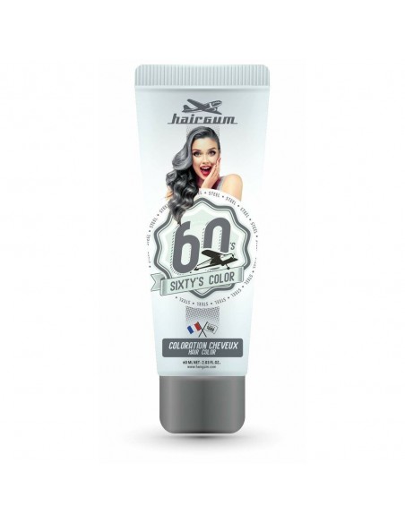 Demi-permanentes Färbemittel Hairgum Sixty's Color Stahl (60 ml)