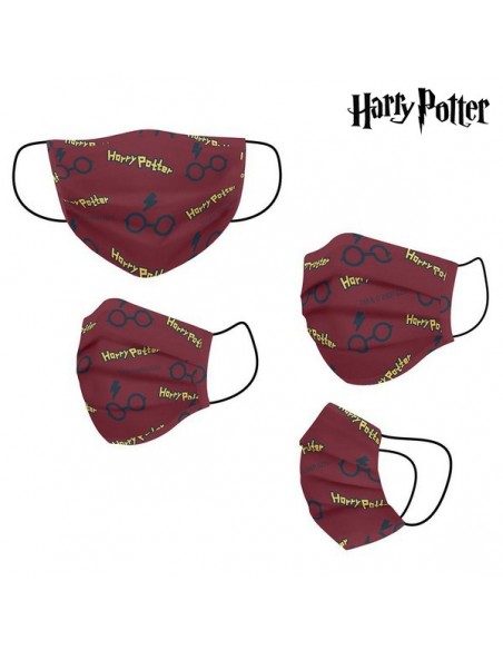 Mascherina Igienica in Stoffa Riutilizzabile Harry Potter Adulto Rosso