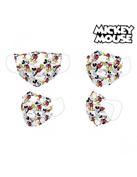 Mascarilla Higiénica Mickey Mouse + 11 Años Blanco