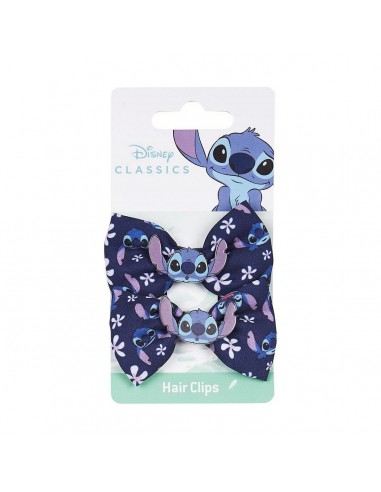 Clips para Pelo Stitch Azul Lazo 2 Unidades