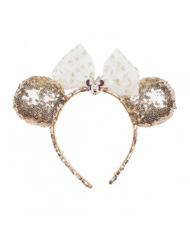 Diadema Minnie Mouse Lazo Dorado