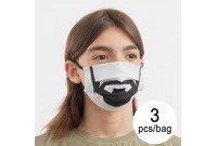 Hygienic Reusable Fabric Mask Beard Luanvi Size M Pack of 3 units